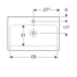 Plan-vasque Geberit iCon 75 cm