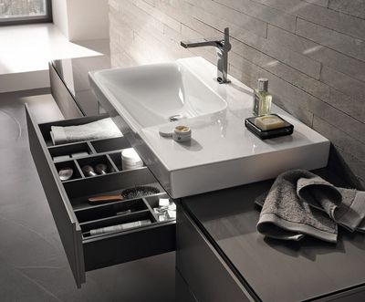 Geberit Xeno² 90 cm washbasin top with storage space on the right