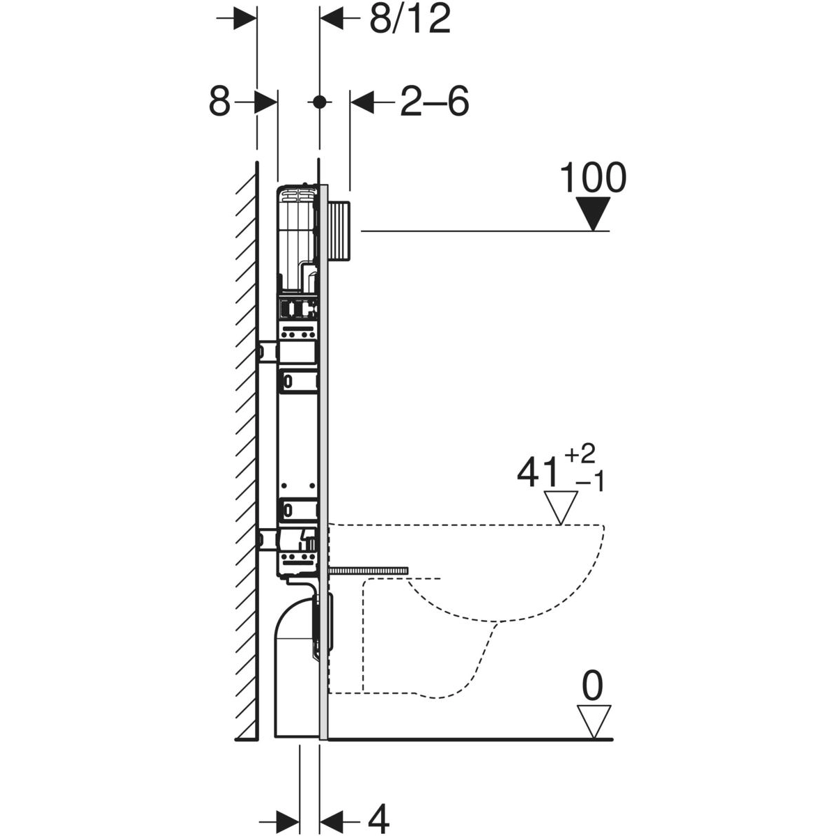 Bâti-support Geberit Combifix Alpha 8 cm pour montage dans parois maçonnées - vue 11