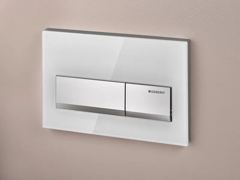 Plaque de déclenchement Alpha50 / Blanc chromé