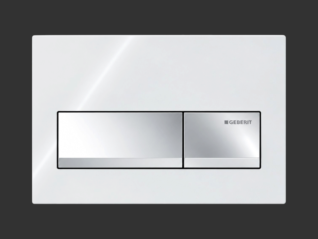 Plaque de déclenchement Alpha50 / Blanc chromé