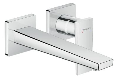 Hansgrohe Metropol 225 mm Wall-Mounted Basin Mixer in Chrome-Plated Brass