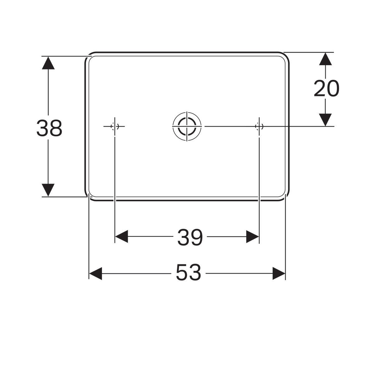 Vasque bol Geberit VariForm rectangulaire 55 x 40 cm — vue 5