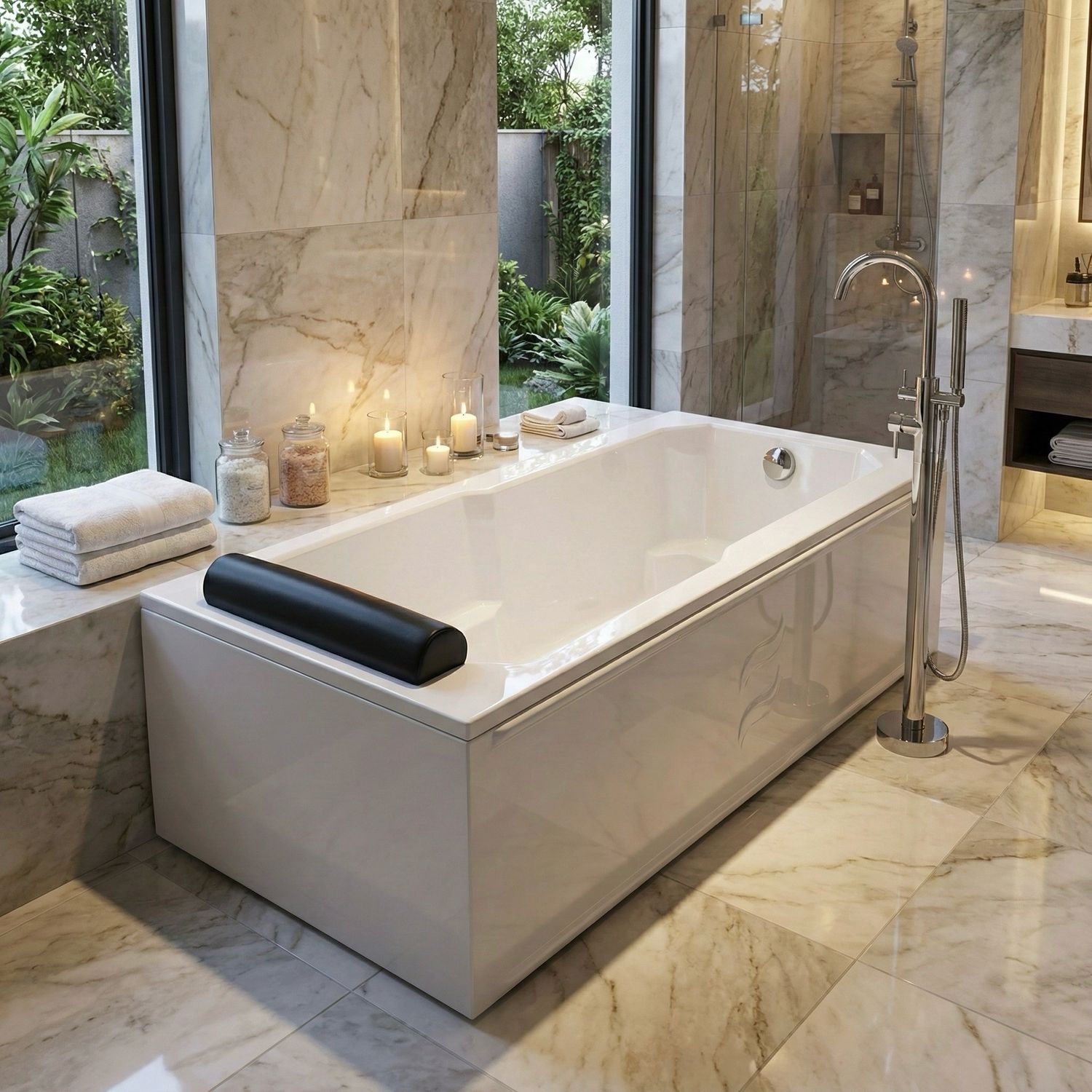 Regency Bathtub 170 x 80 cm with Integrated Headrest