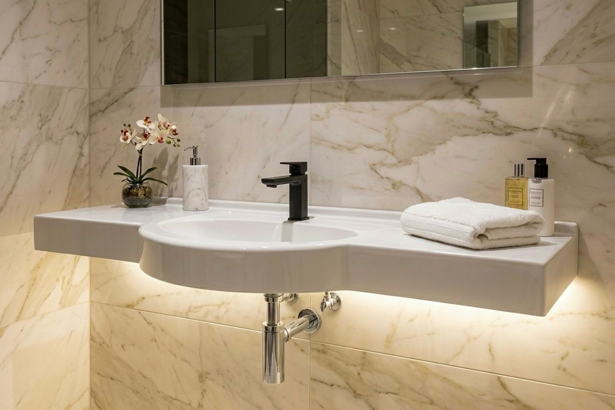 Riviera Basin Countertop (100 to 160 cm) x 54 cm