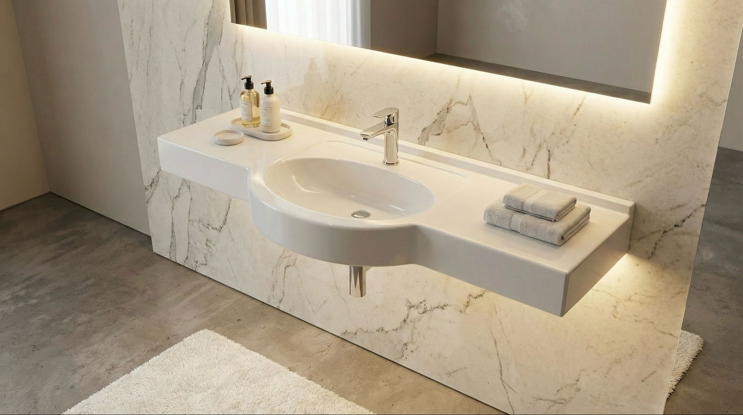 Plan-vasque Riviera (100 à 160 cm) x 54 cm — Vue produit 3