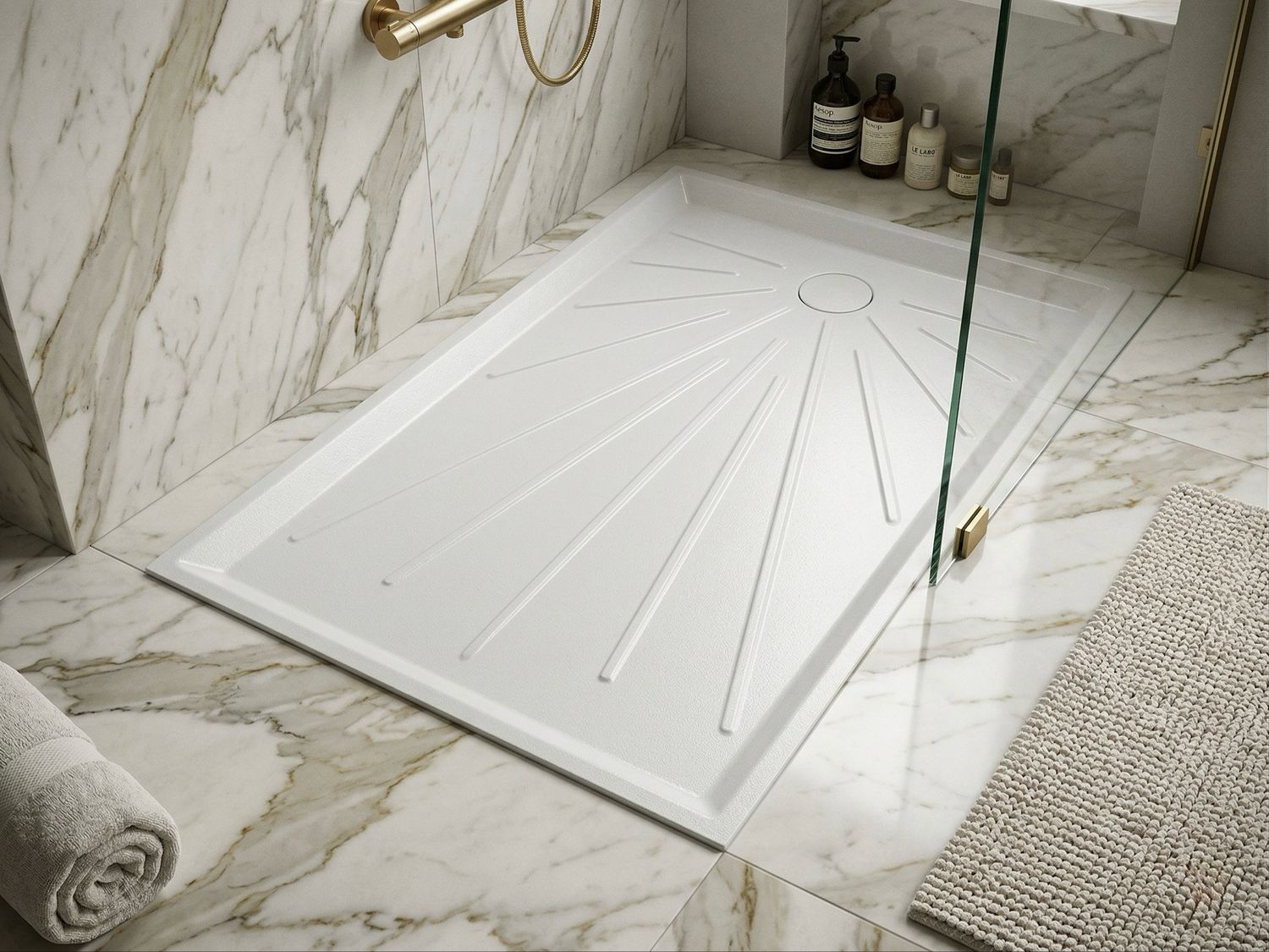 Fidji Shower Tray 153 x 93 cm without Drainage