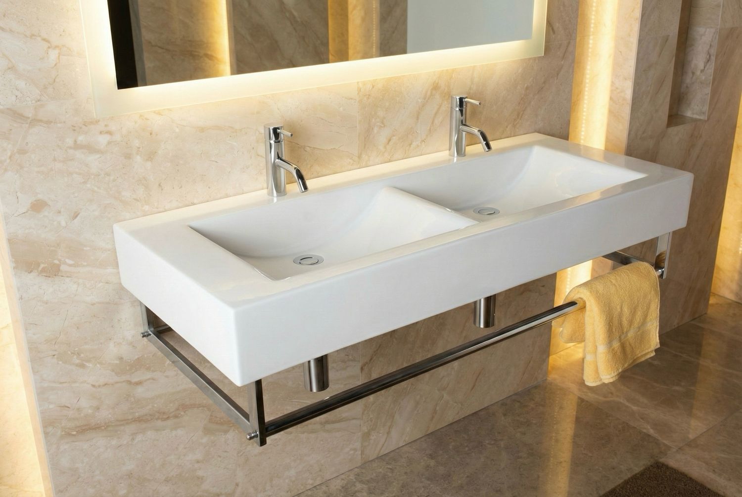Spazio Double Washbasin Plan 120 cm