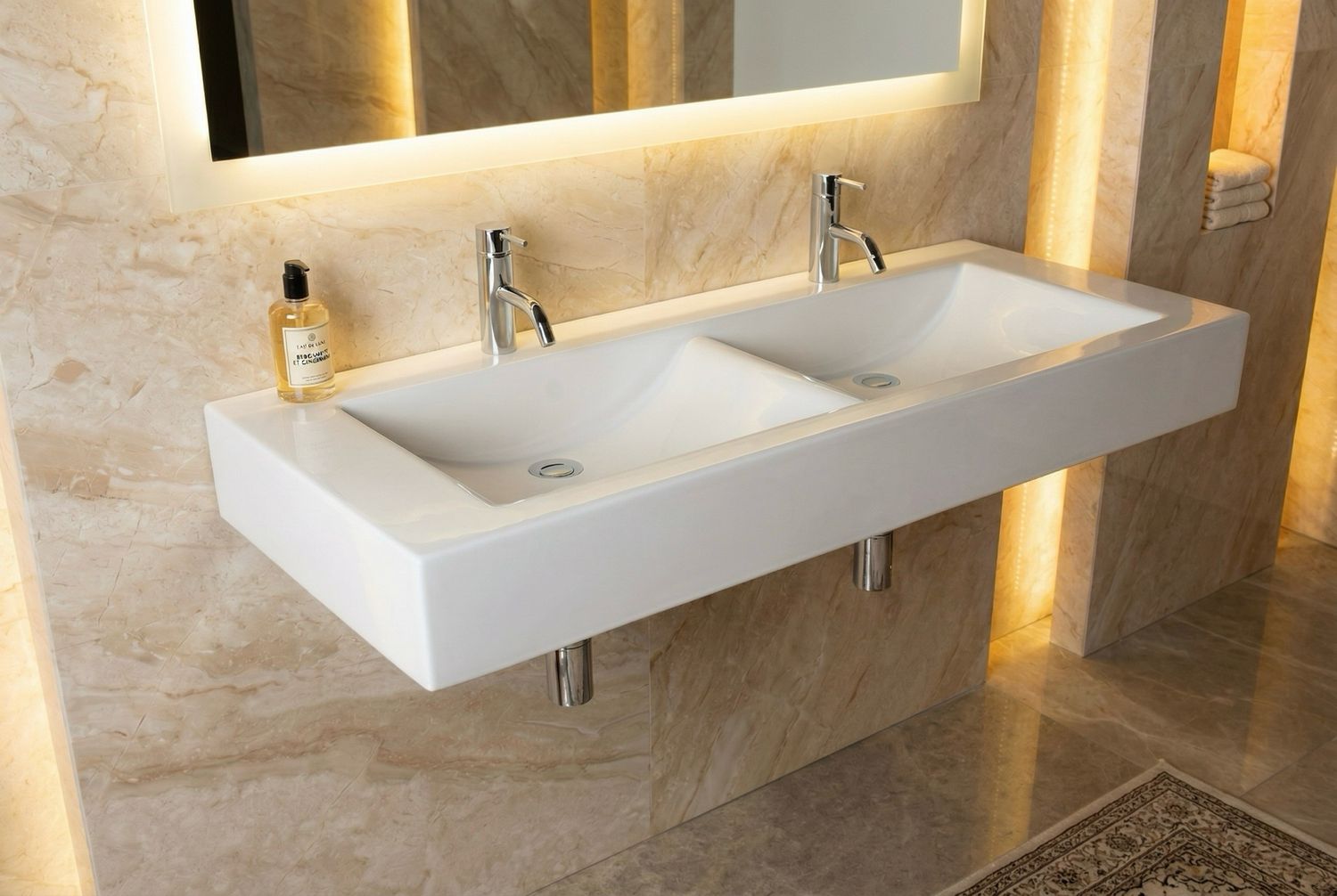 Spazio Double Washbasin Plan 120 cm