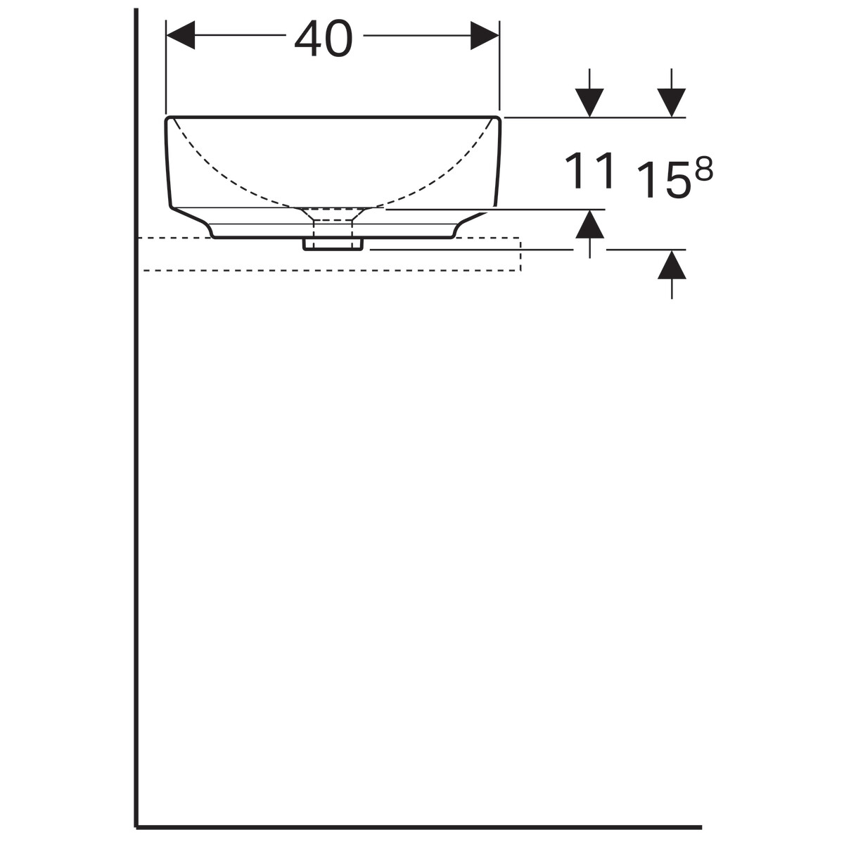 Vasque bol Geberit VariForm elliptique 55 x 40 cm — vue 3