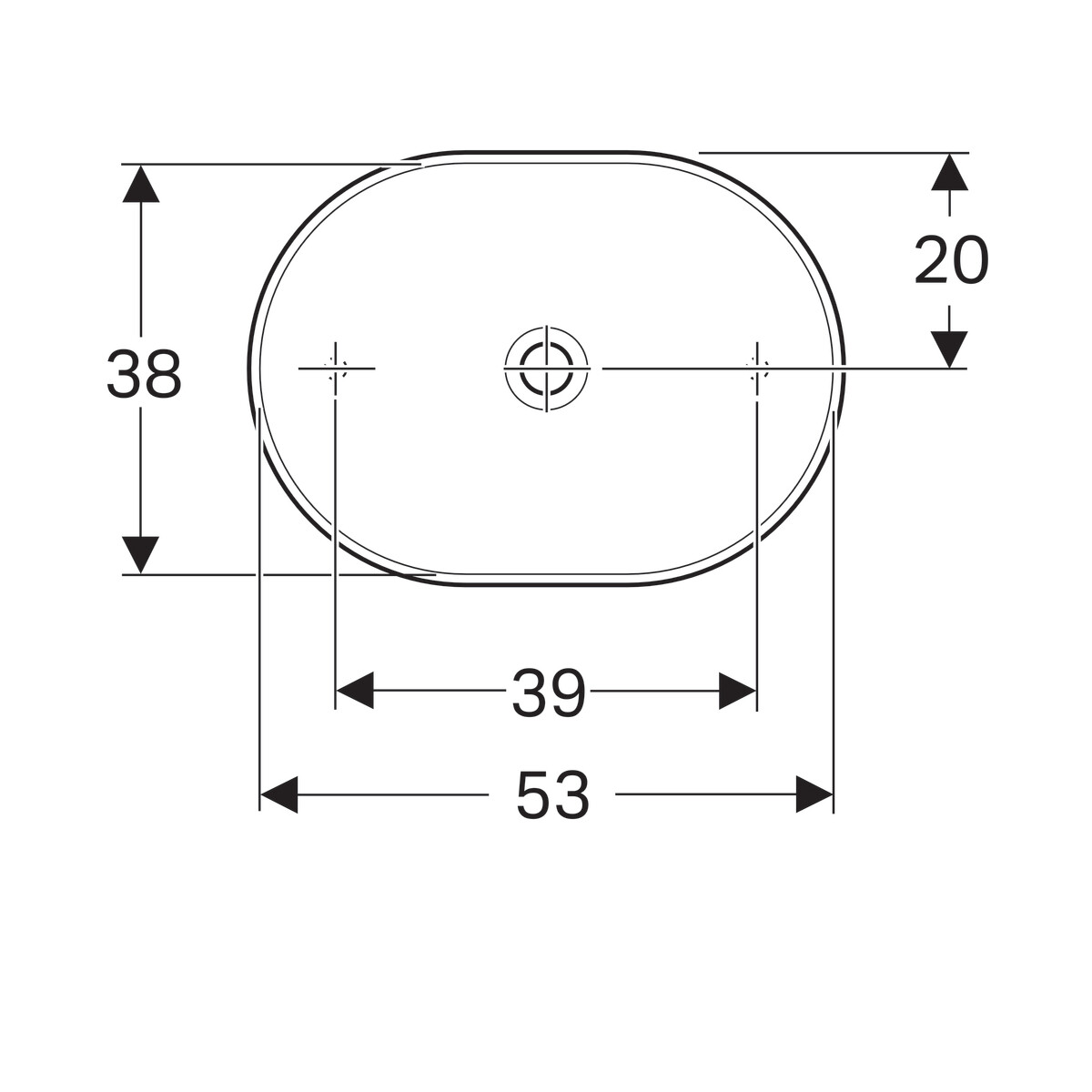 Vasque bol Geberit VariForm elliptique 55 x 40 cm — vue 4