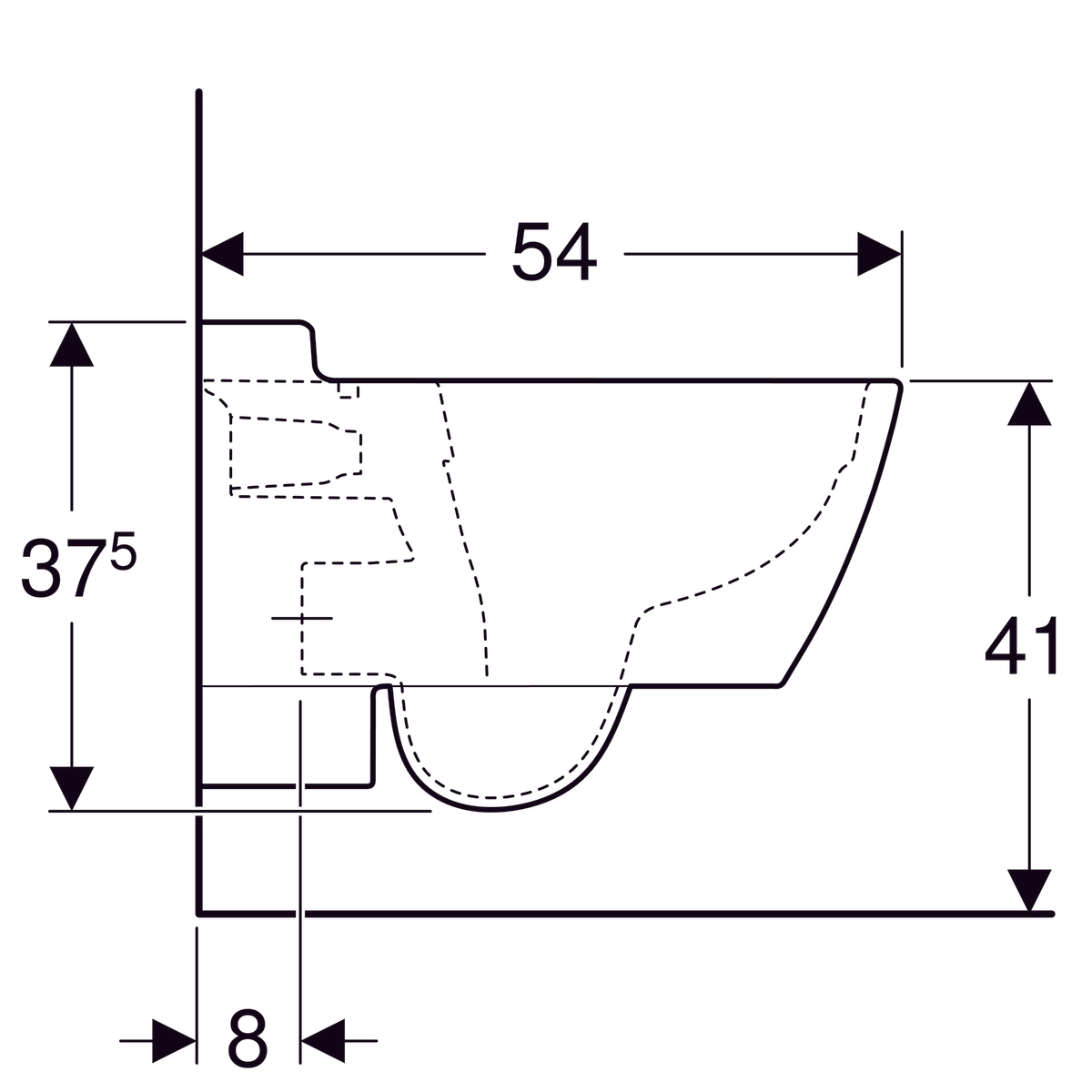 Cuvette suspendue Geberit Xeno² carénée Rimfree KeraTect® avec fixations cachées ​(sans abattant) - vue 8