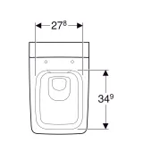 Cuvette de toilette Geberit Xeno² carénée Rimfree KeraTect 278 mm x 349 mm avec fixations invisibles.