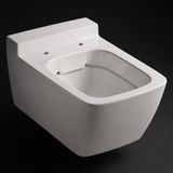 Cuvette de toilette murale blanche Geberit Xeno² KeraTect avec fixations invisibles et technologie Rimfree.
