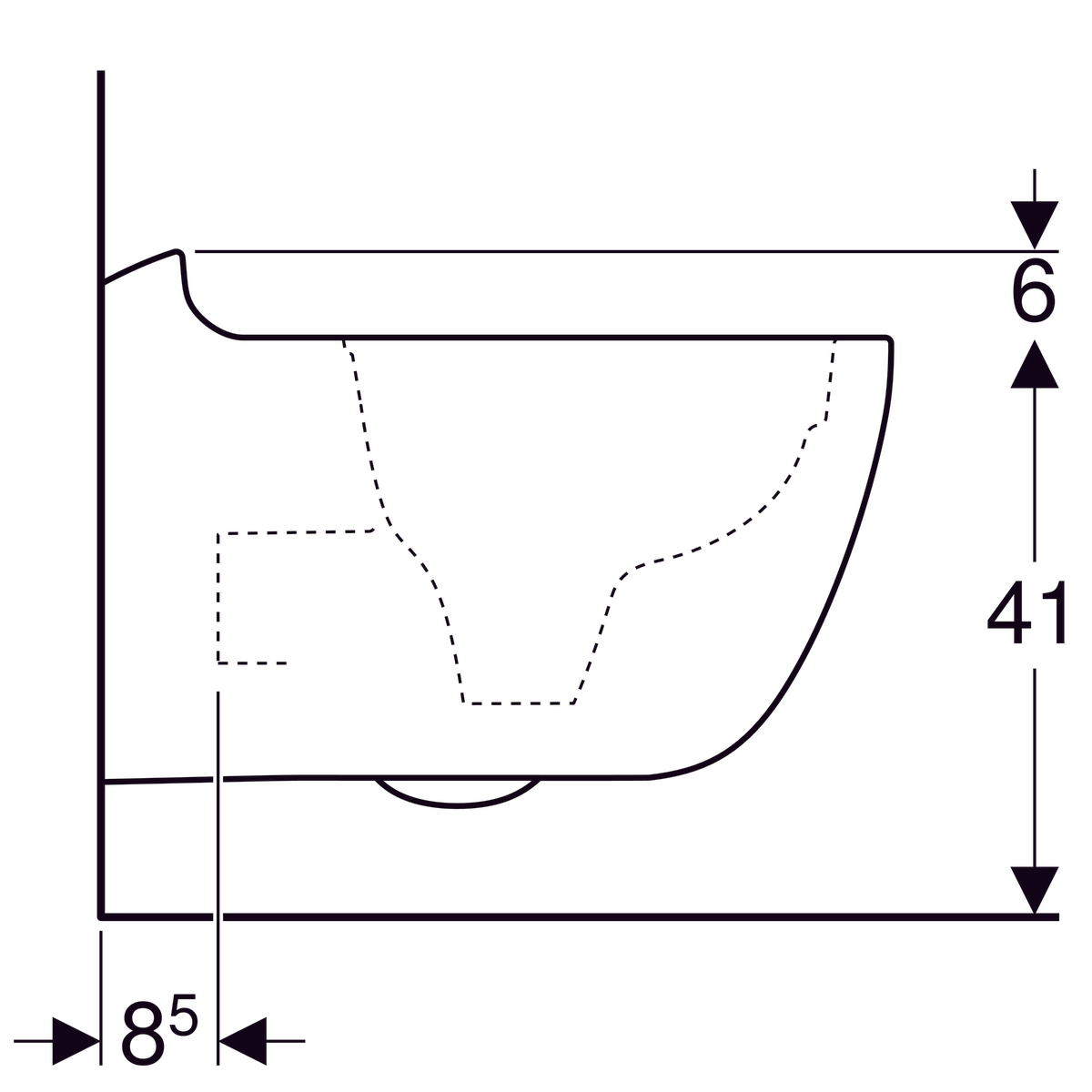 Cuvette suspendue Geberit Citterio carénée Rimfree KeraTect®​ avec fixations cachées ​(sans abattant) - vue 8
