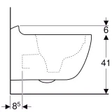 Cuvette de toilette Geberit Citterio Rimfree avec système de fixation dissimulé et revêtement KeraTect, 85 x 41 cm.