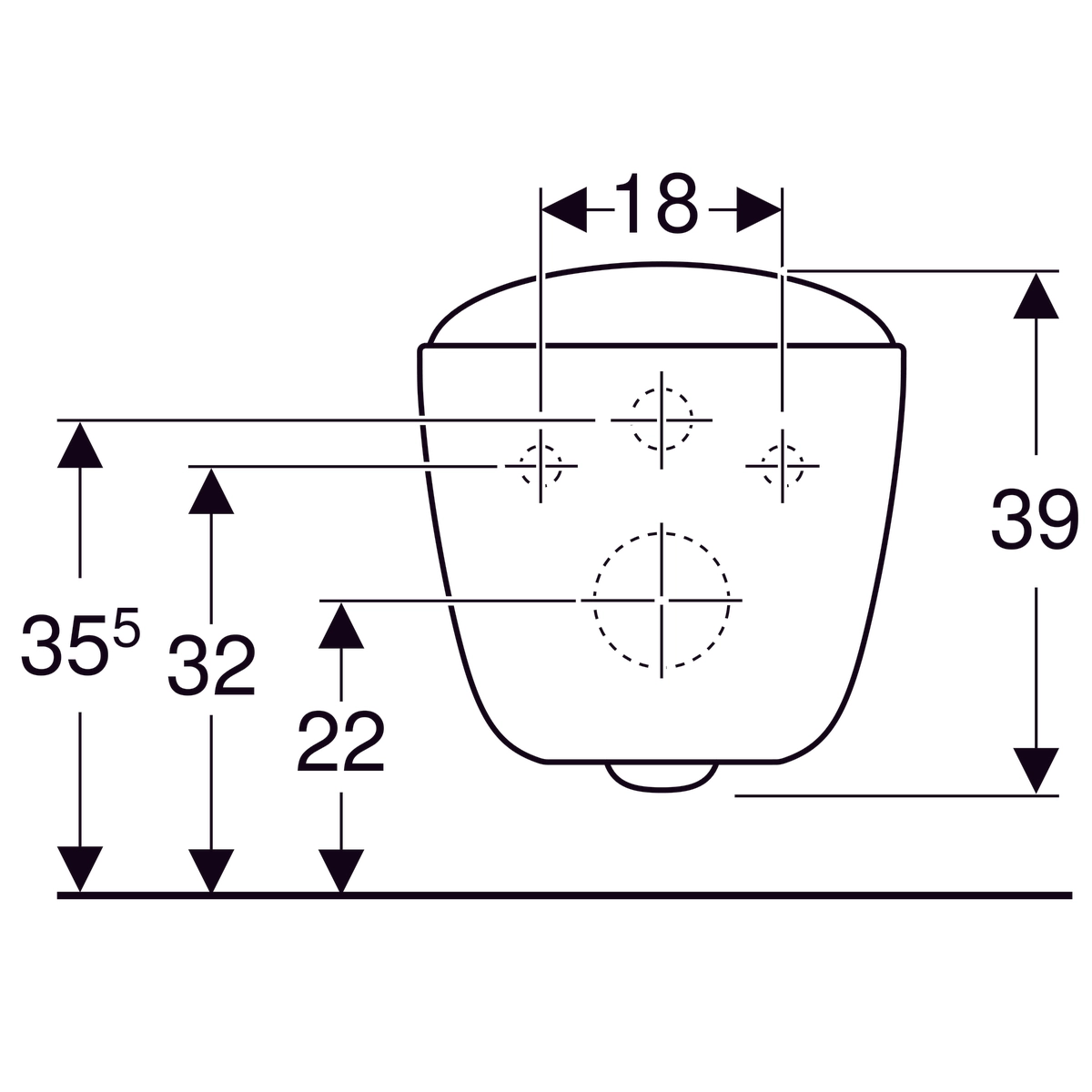 Cuvette suspendue Geberit Citterio carénée Rimfree KeraTect®​ avec fixations cachées ​(sans abattant) - vue 7