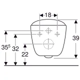 Cuvette de toilette Geberit Citterio Rimfree, KeraTect, fixations invisibles, entraxe de fixation de 18 cm, modèle suspendu.