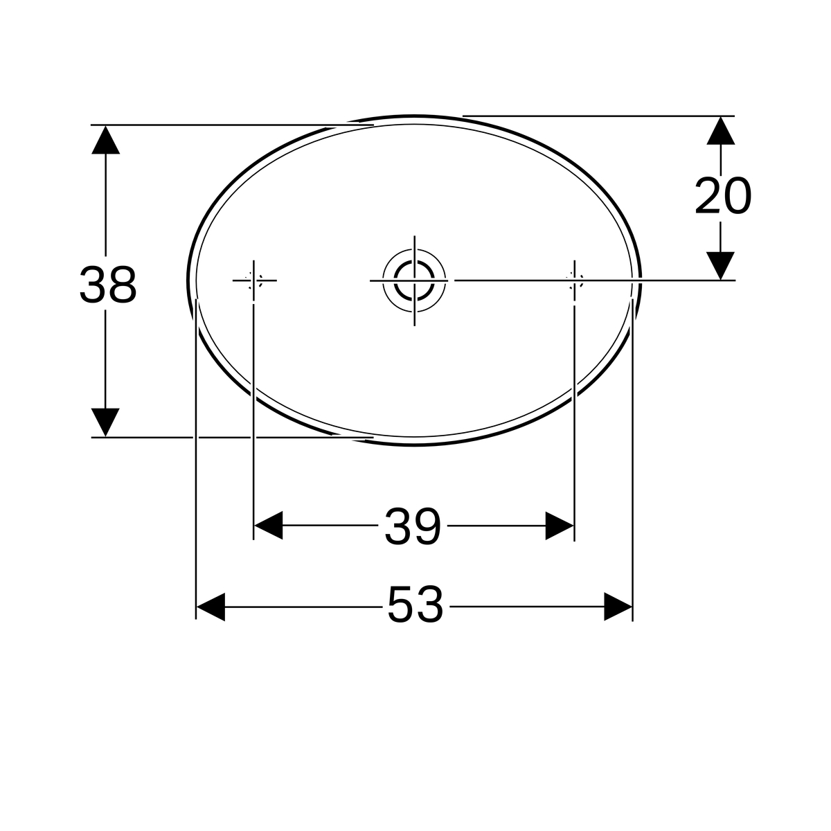 Vasque bol Geberit VariForm ovale 55 x 40 cm - vue 6