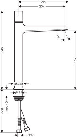 Mitigeur de lavabo Hansgrohe Metropol Select 260 avec bonde push-open — vue 4