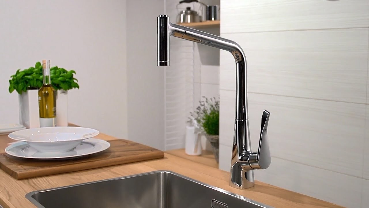 Mitigeur de cuisine Metris Select M71 320 avec douchette extractible 2 jets - vue 3