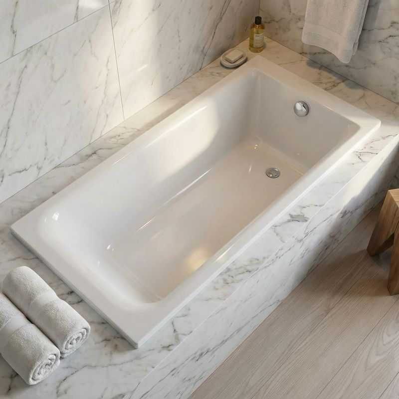 Baignoire rectangulaire Geberit Rekord 170 x 75 cm avec pieds