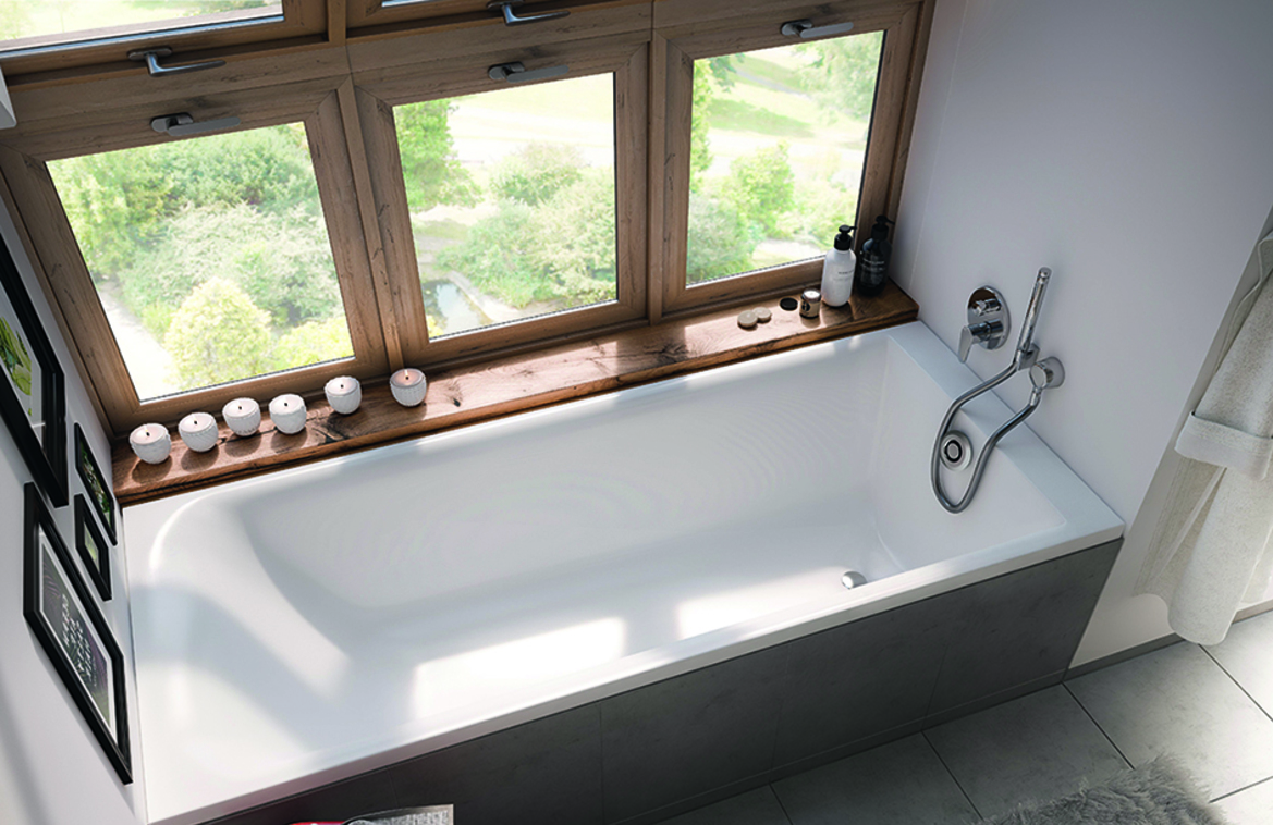 Baignoire rectangulaire Geberit Rekord 170 x 75 cm avec pieds — vue 2