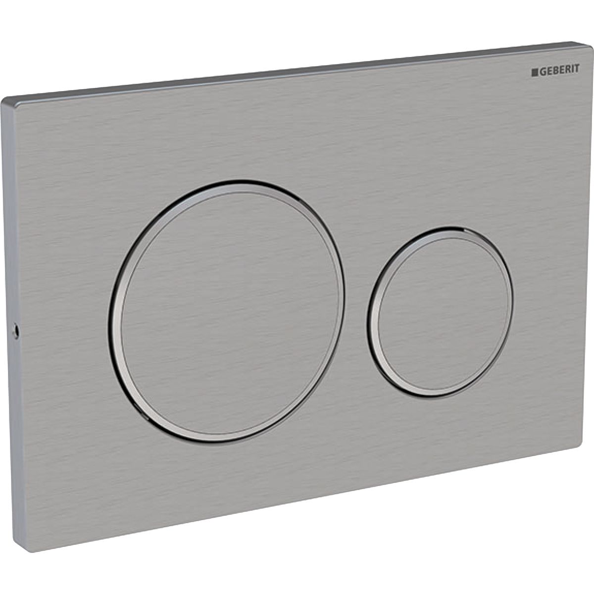 Geberit Sigma20 Anti-Vandal Flush Plate with Screws / Brushed Chrome - Design Rings: Polished