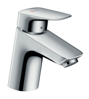 Hansgrohe Logis 75 CoolStart Basin Mixer in Chrome-Plated Brass with Pull Rod and Waste Set