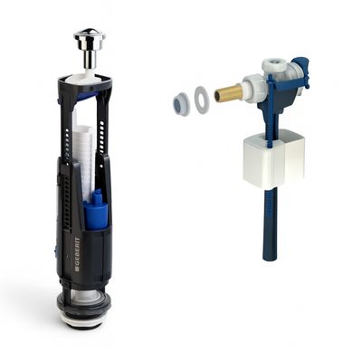 Mécanisme de chasse complet Geberit à double poussoir 3/6 litres + robinet flotteur (pour tout type de réservoirs apparents)
