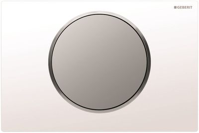Geberit Sigma10 plaque de déclenchement blanc chromé mat.