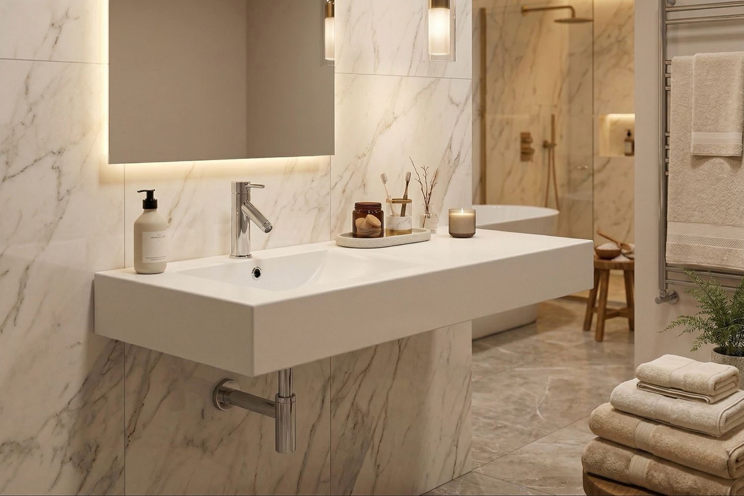 Spazio Washbasin Countertop 120 cm Offset