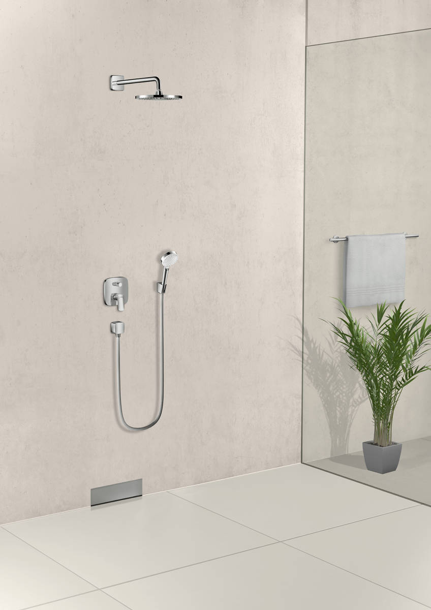 Bras de douche mural Hansgrohe 389 mm avec rosace carrée - vue 4