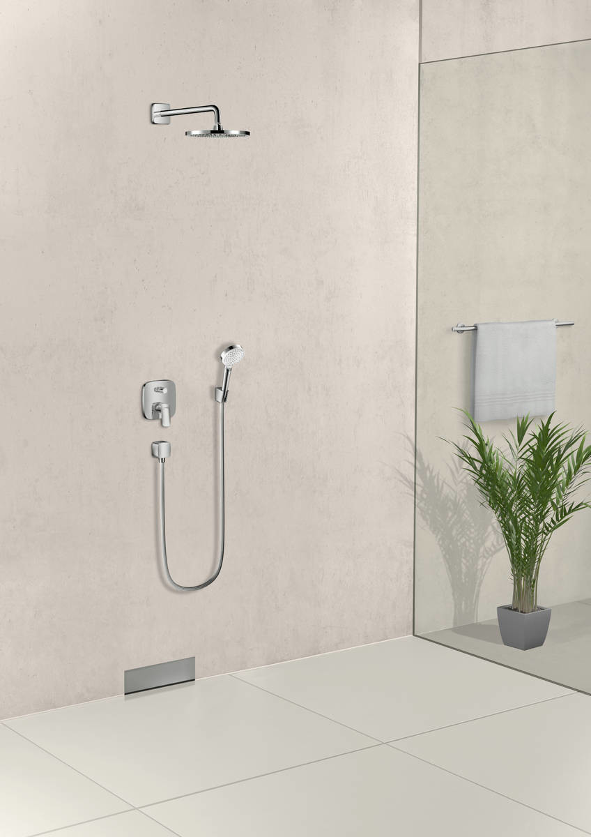 Bras de douche mural Hansgrohe 389 mm avec rosace carrée — vue 4