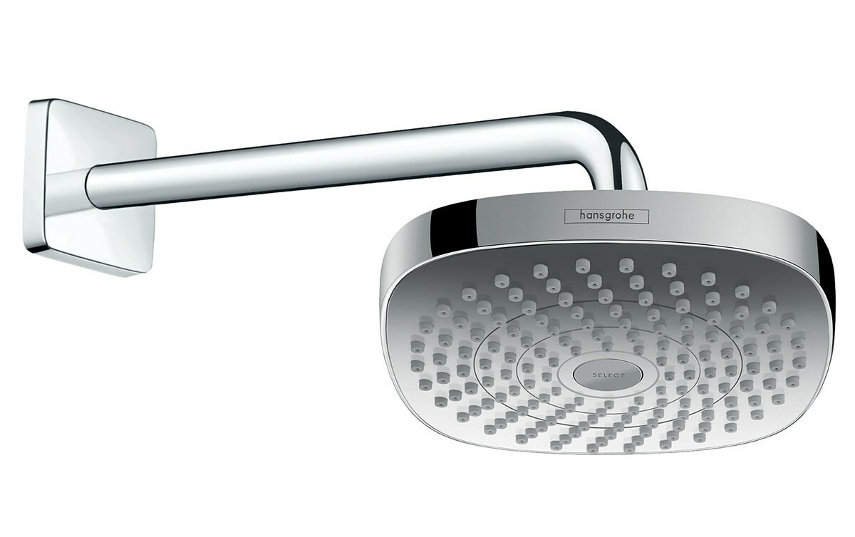 Bras de douche mural Hansgrohe 389 mm avec rosace carrée - vue 2