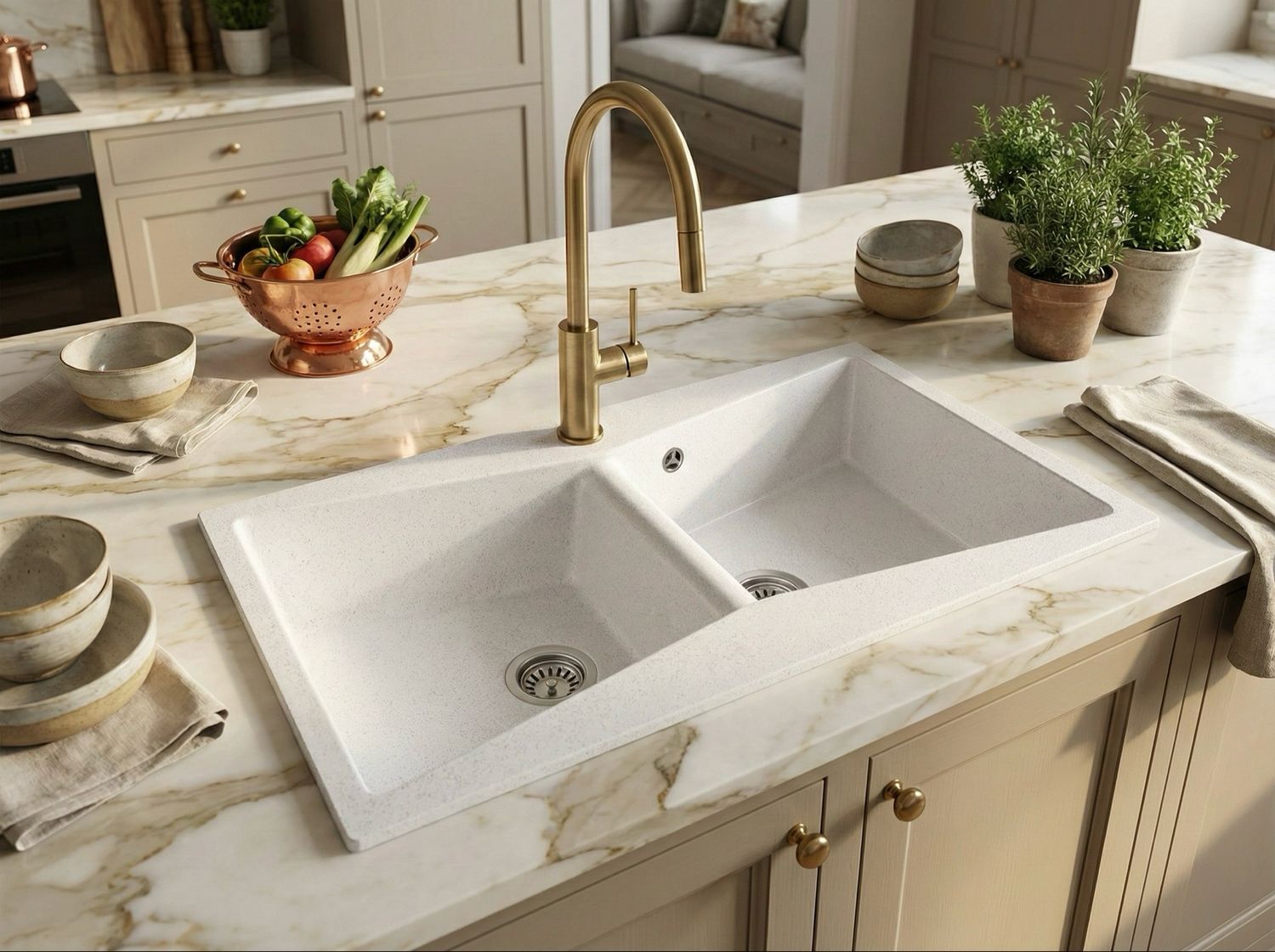 Built-in Kitchen Sink Butterfly 86 cm x 50 cm