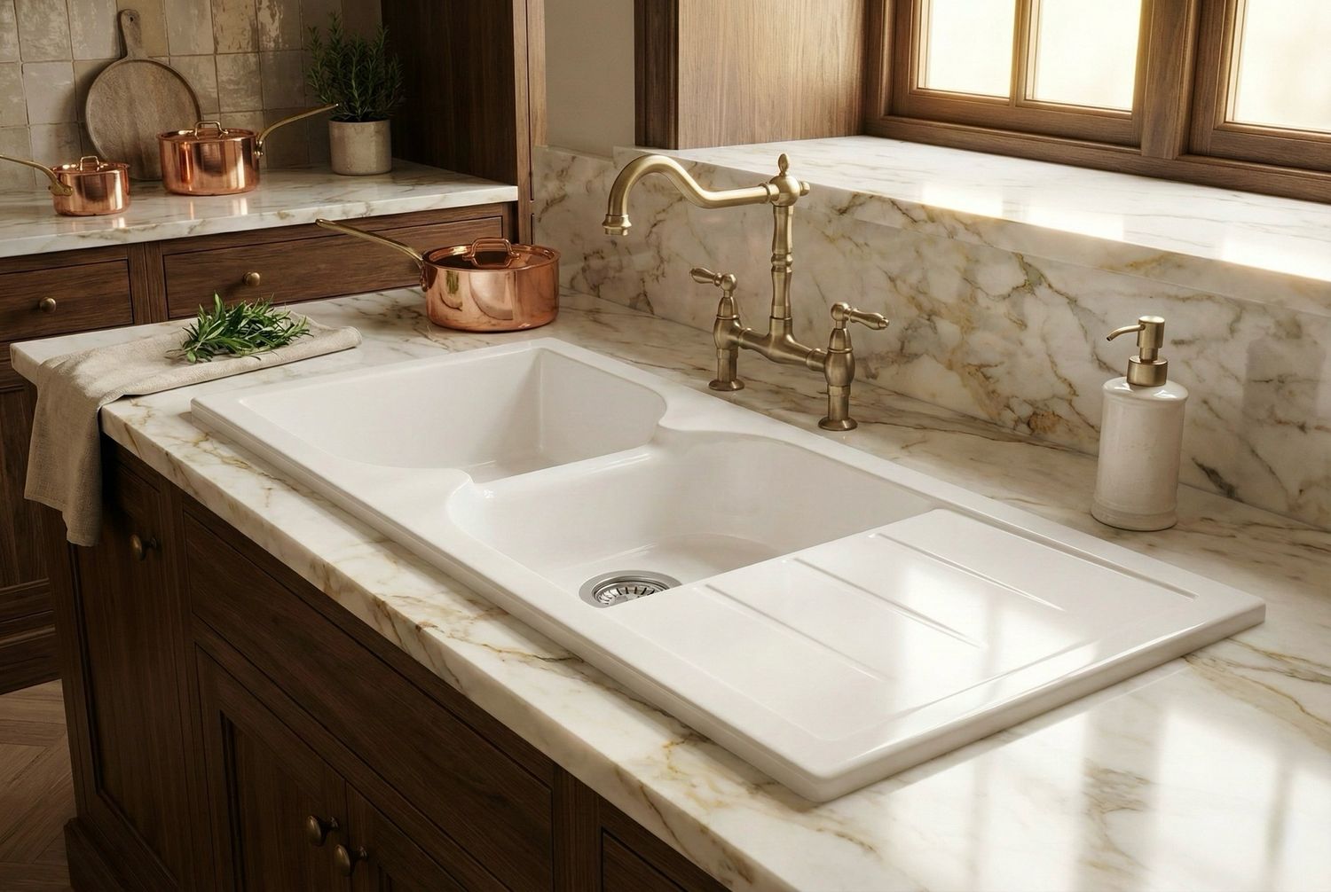 Soltana 116 cm x 50 cm Built-in Kitchen Sink