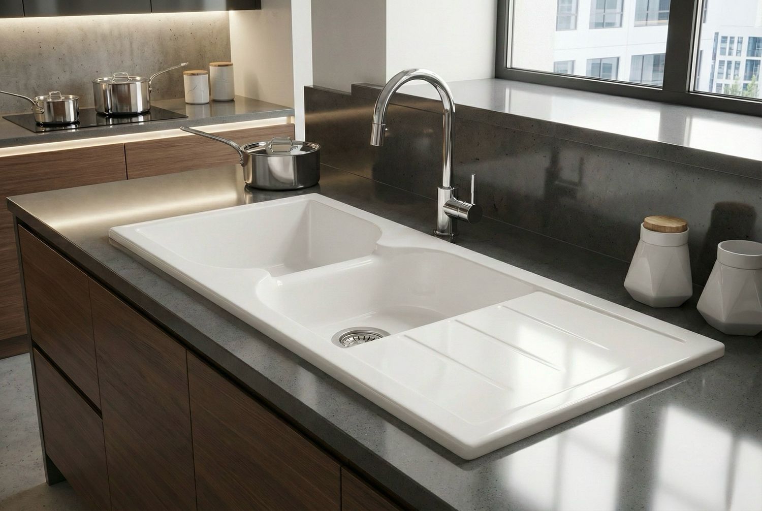 Soltana 116 cm x 50 cm Built-in Kitchen Sink