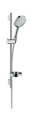 Barre de douche Hansgrohe avec douchette à main Raindance Select S 120 3 jets , flexible Isiflex et porte savon Casetta'S Puro