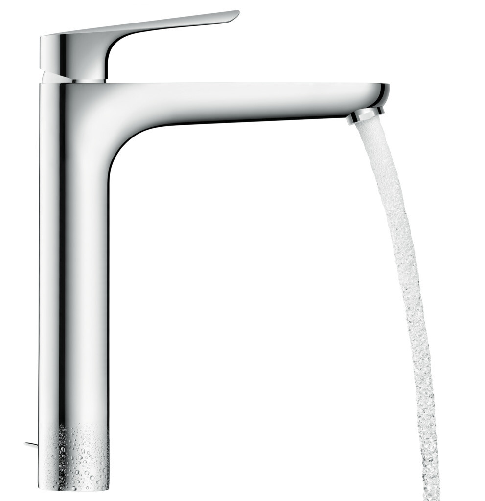 Mitigeur de lavabo Hansgrohe Logis E 230 en laiton chromé avec tirette et vidage — vue 3