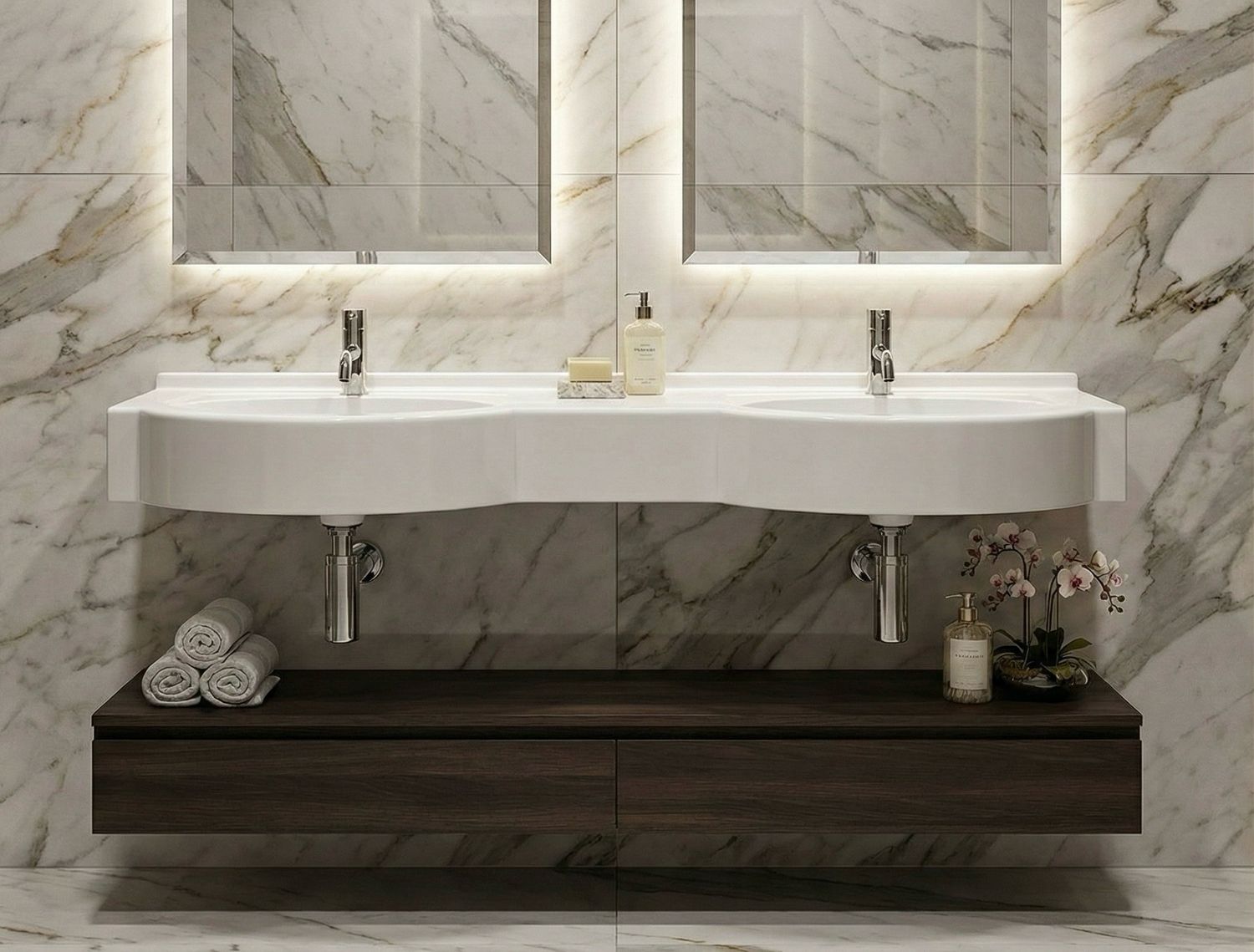 Vanity top double Riviera 140 or 160 cm — Product view 9