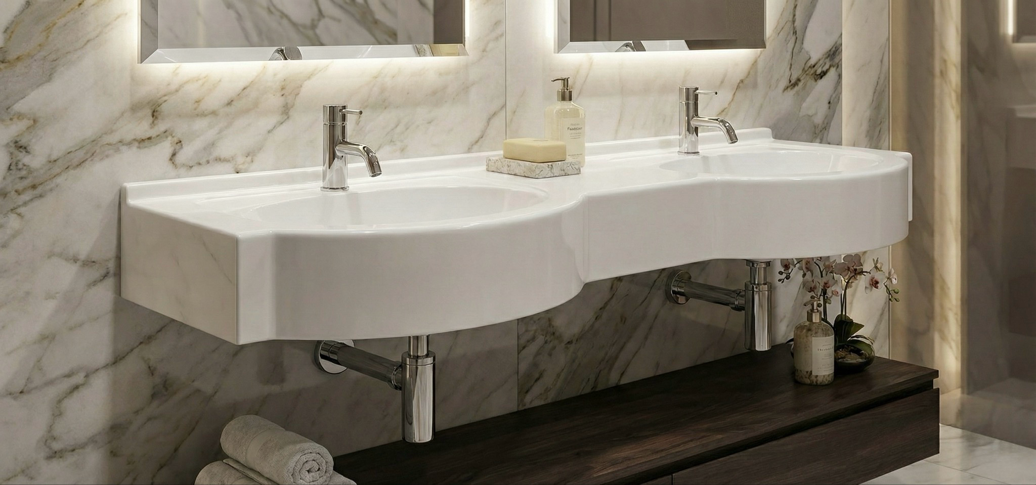 Plan-vasque double Riviera 140 ou 160 cm - vue 4