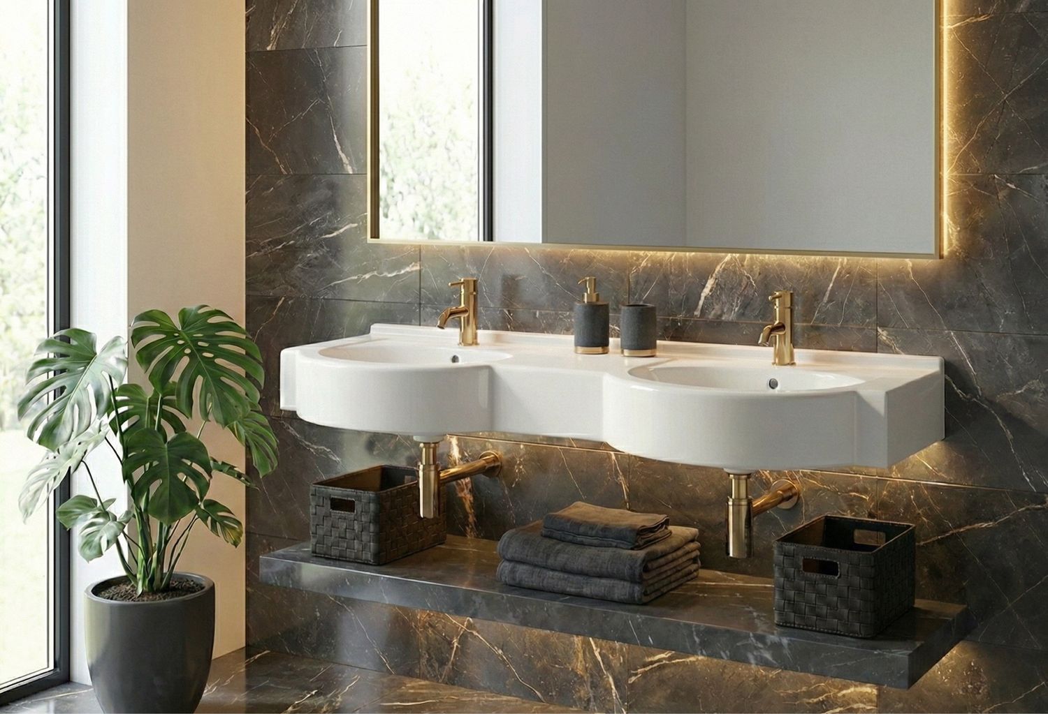 Vanity top double Riviera 140 or 160 cm — Product view 7