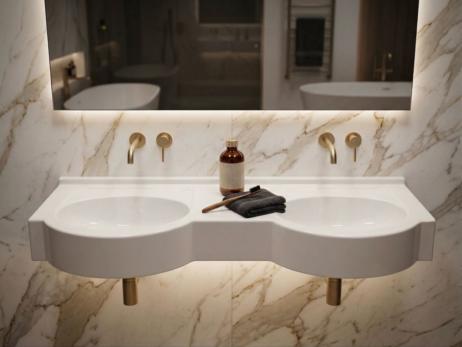 Vanity top double Riviera 140 or 160 cm — Product view 5