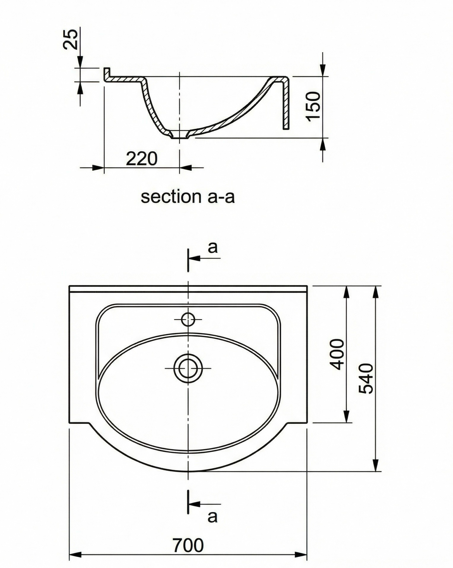 Plan-vasque Riviera 70 ou 90 cm - vue 6