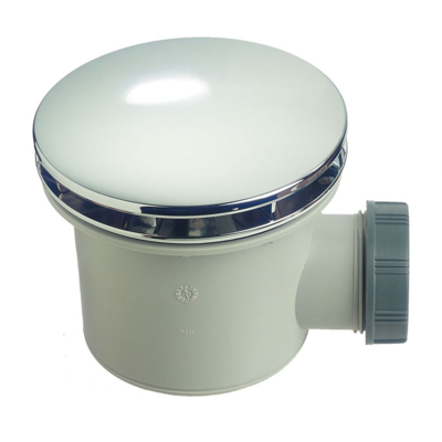 Bonde de douche Wirquin Tourbillon avec dôme en ABS chromé - débit d'évacuation 47 L/min