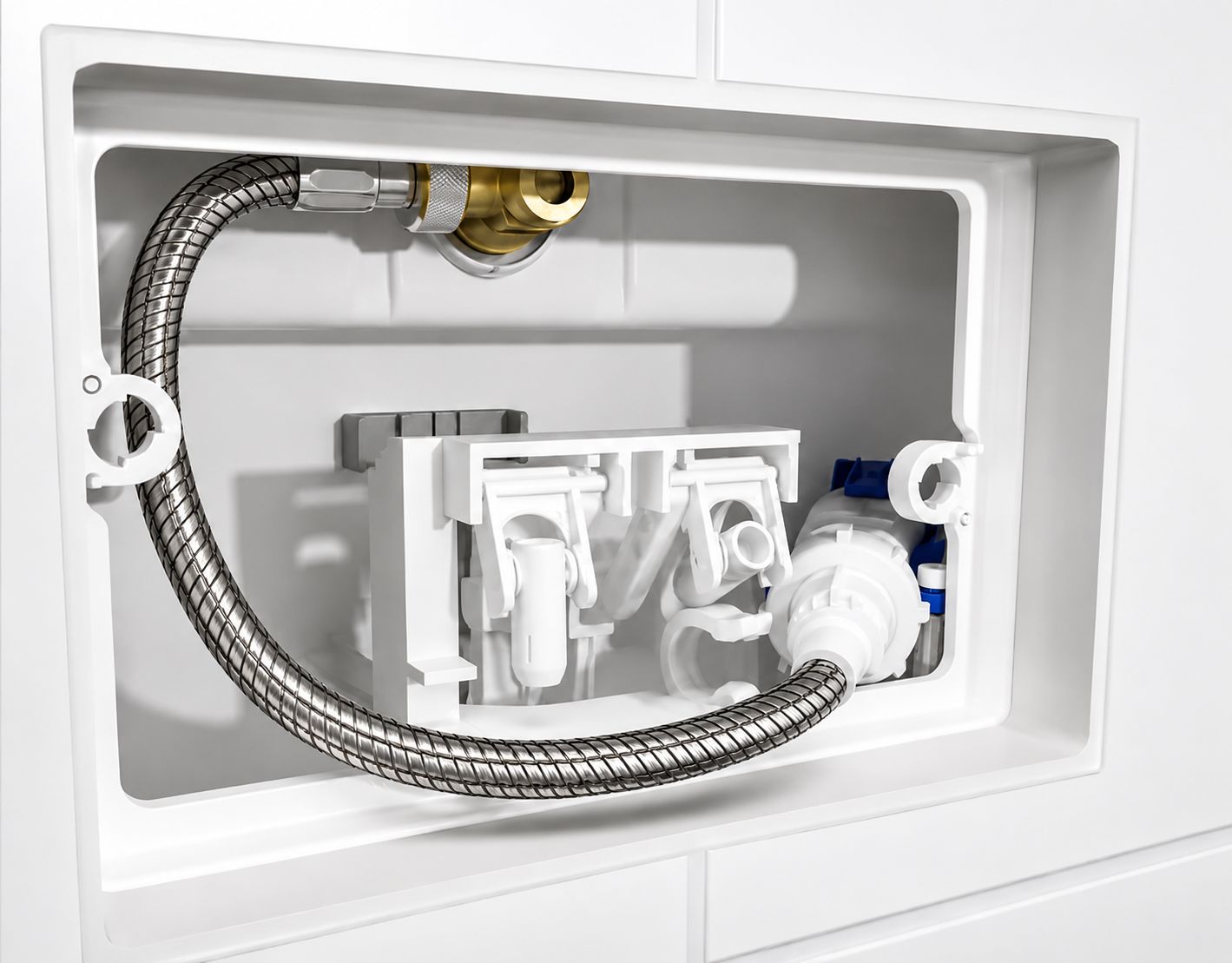 Flexible metal braided hose for concealed Geberit Sigma 12 cm, Delta, and Twinline tank