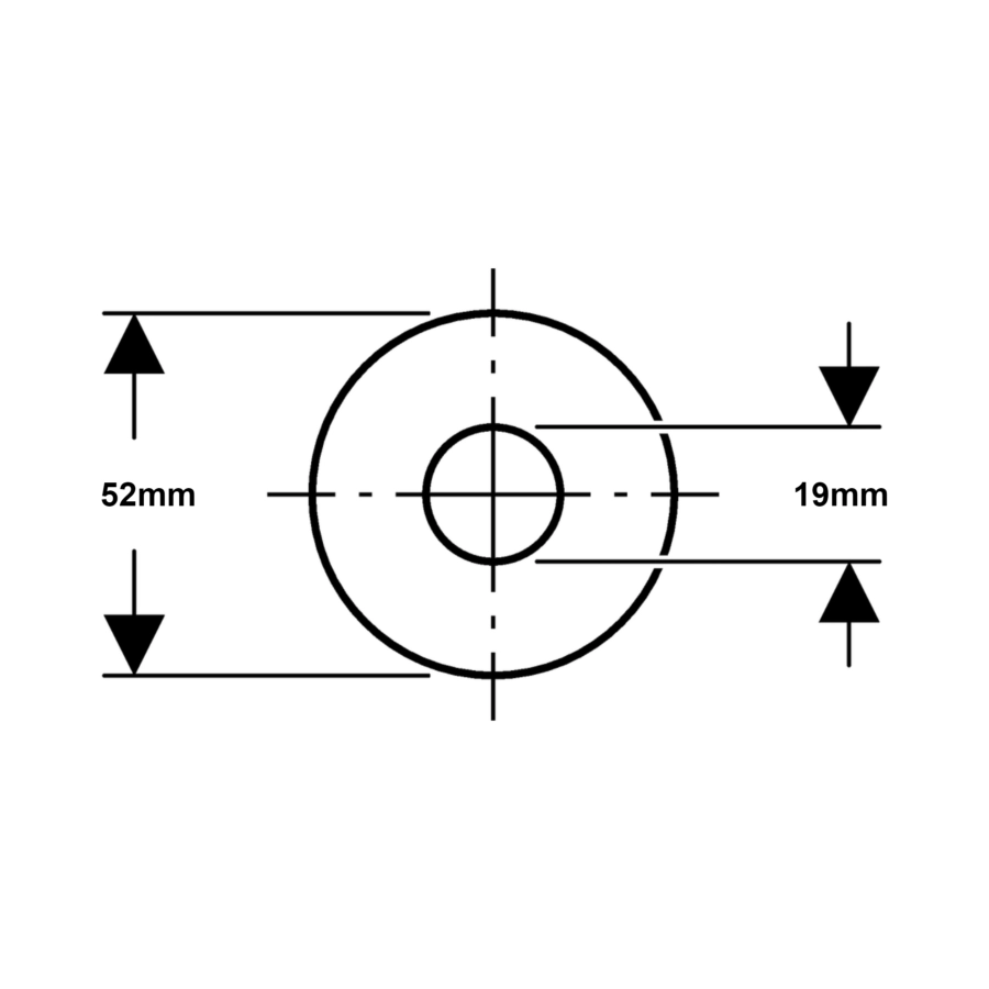 Joint plat Geberit pour mécanisme de chasse à encastrer Alpha 8 cm, Sigma 8 cm et Delta 8 cm - d=52 mm, di=19 mm - vue 4