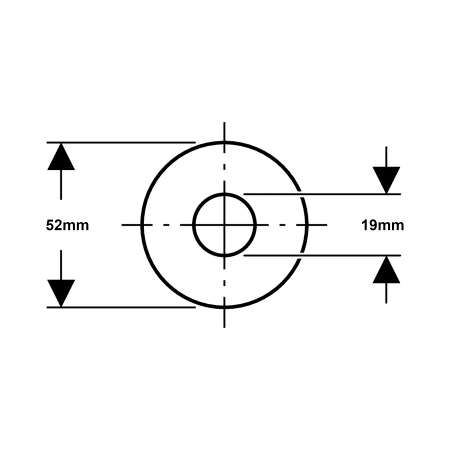 Joint plat Geberit pour mécanisme de chasse à encastrer Alpha 8 cm, Sigma 8 cm et Delta 8 cm - d=52 mm, di=19 mm — vue 4