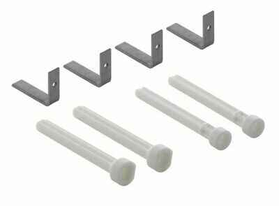Kit d'extension Geberit Sigma Omega avec supports métalliques et tiges en plastique blanc.